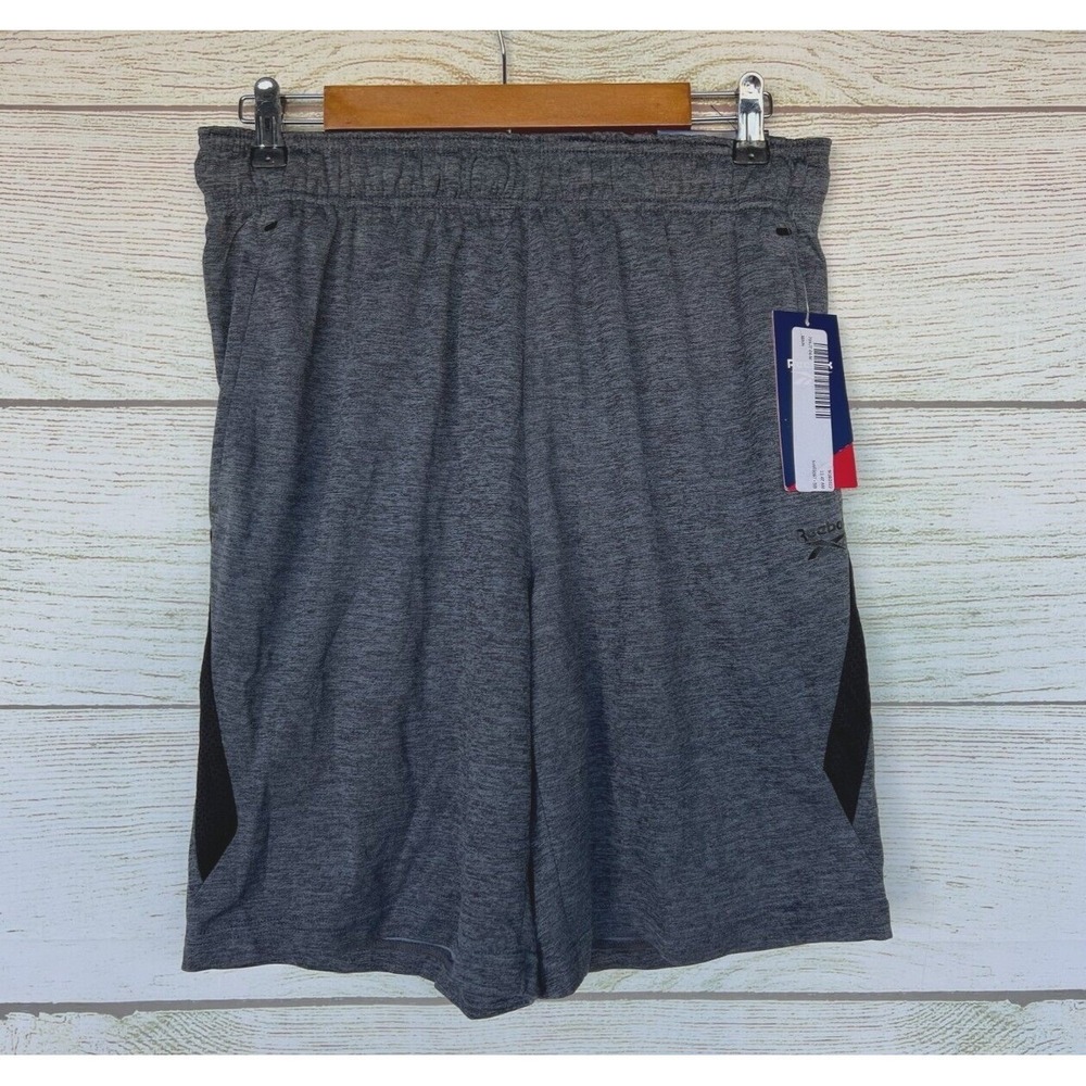 Reebok Athletic Shorts Mens Size Small Heather Ebony Free Weight Slim Fit New‎